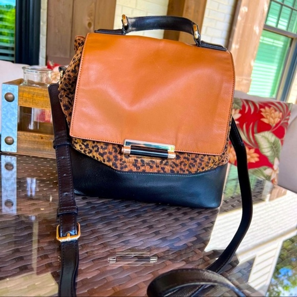 Diane Von Furstenburg Animal Print Handle Shoulder Crossbody Bag